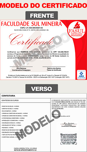 Certificado Fasul - Faculdade Sul Mineira