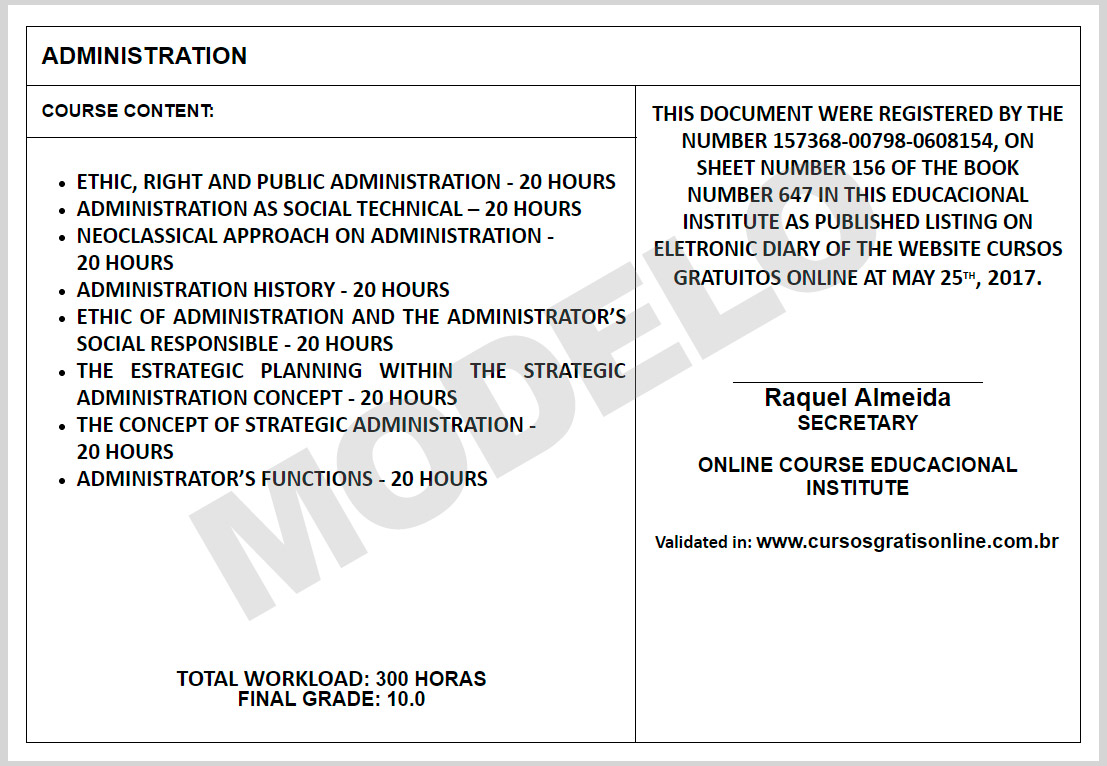 Certificado Online Course Educational - Corp.