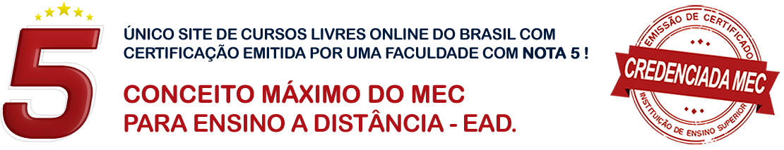 Cursos Online com Certificado - Faculdade Fasul Educacional - Nota 5 no MEC no Credenciamento de Cursos EAD